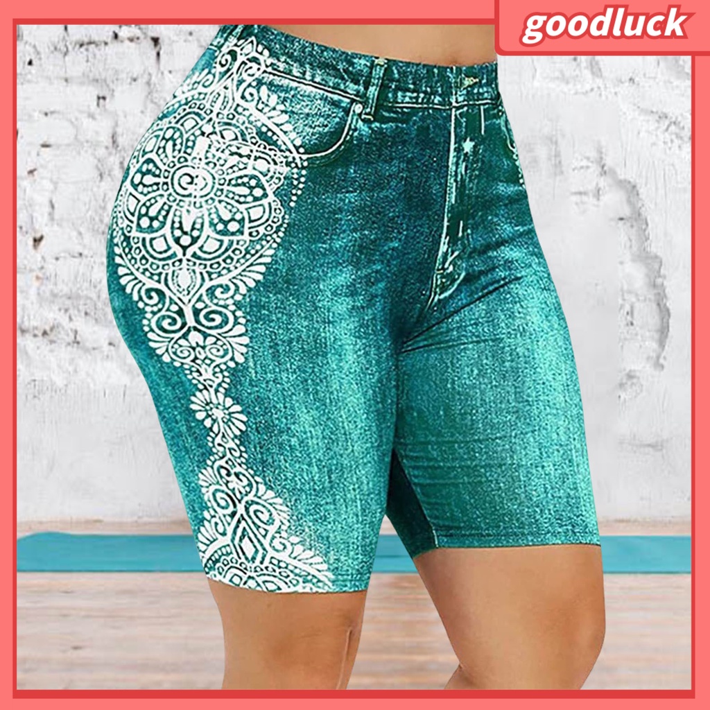 [ULK] Quần Short Thể Thao Lưng Cao Co Giãn Thoáng Khí Thấm Hút Mồ Hôi In Họa Tiết Mùa Hè Dành Cho Bạn Nữ