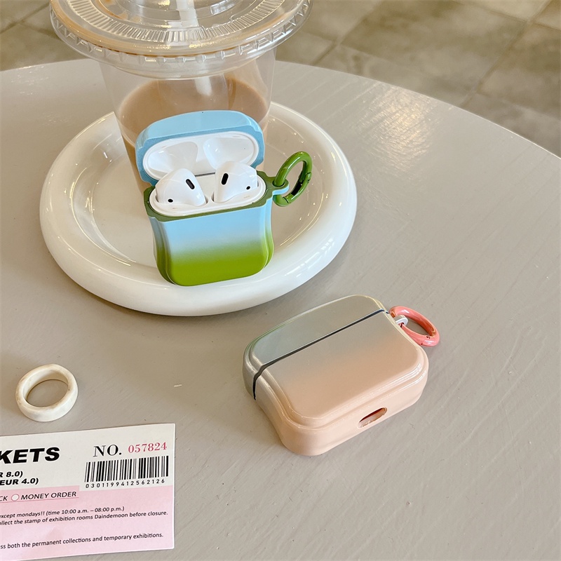Vỏ Bảo Vệ Hộp Sạc Tai Nghe Bluetooth Không Dây Airpods1 / 2 3 Pro Pro2 Air Pods Pro 3 Màu Gradient Thời Trang Ốp