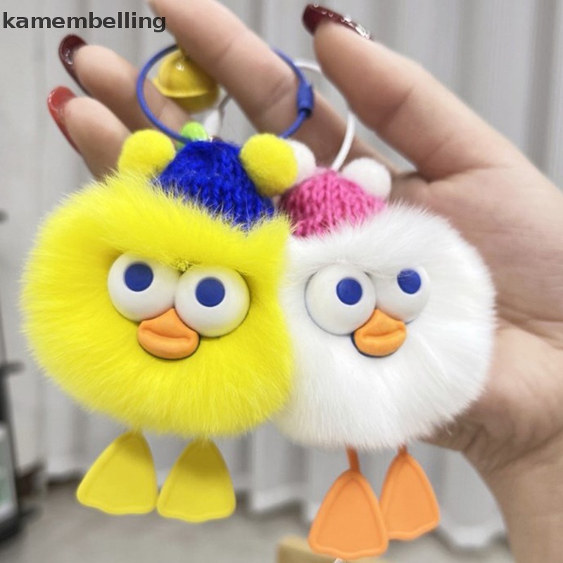 Kamembelling Móc Chìa Khóa Mini Hình Vịt / Thỏ Bằng Lông Dễ Thương Dùng Làm Quà Tặng Sinh Nhật Cho Bạn Gái