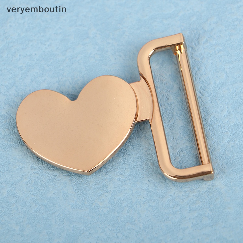 Khóa Cài Thắt Lưng Bằng Hợp Kim Nhôm Hình Trái Tim 30 / 40mm Màu Đen / Bạc Làm Đồ Da / Áo Khoác