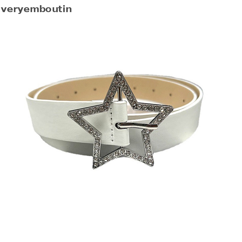 Thắt Lưng Da PU Màu Hồng Đính Ngôi Sao Năm Cánh Bằng Kim Loại Cho Nữ