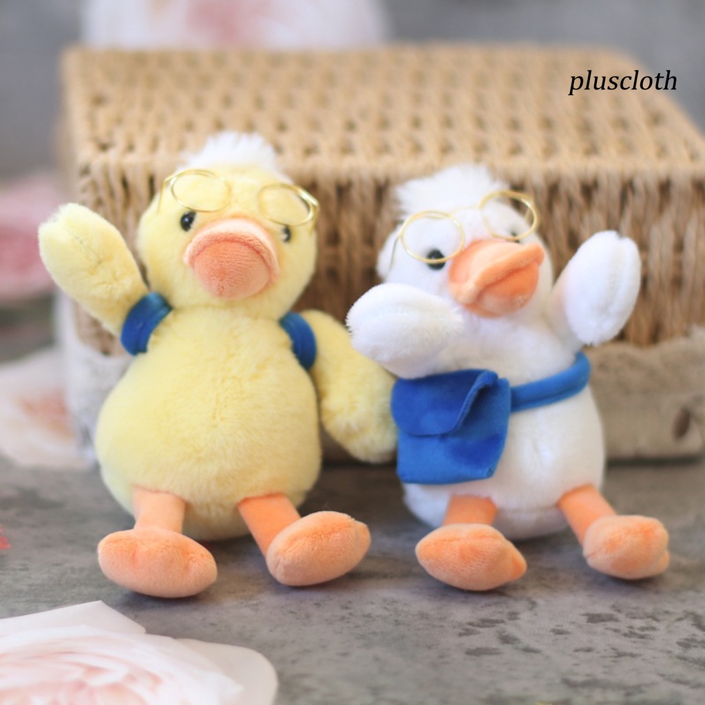 Thú Nhồi Bông Hình Vịt Đeo Chéo 14cm Trang Trí Túi Xách / Mắt Kính