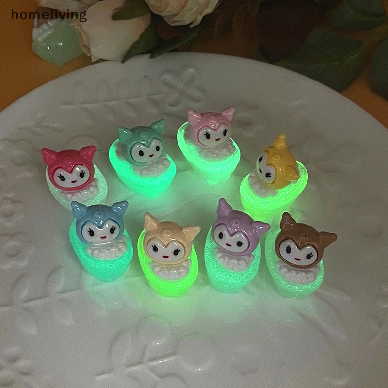 Set 2 Đồ trang trí Bồn Tắm Kuromi Mini Dạ Quang Dùng Trang Trí Tiểu Cảnh