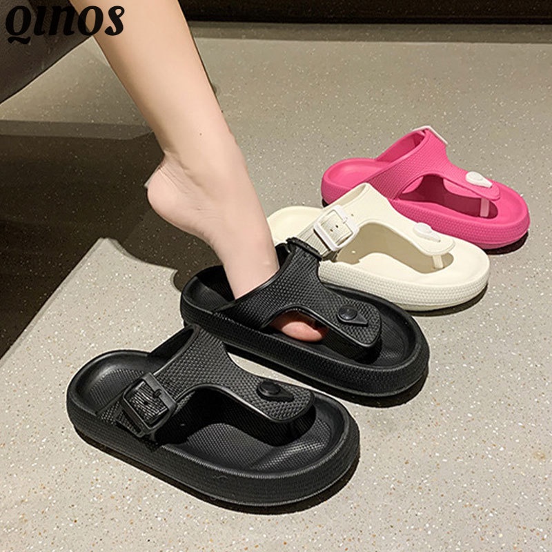 Dép Sandal Đế Dày Màu Trơn Thời Trang Mùa Hè Cho Nữ