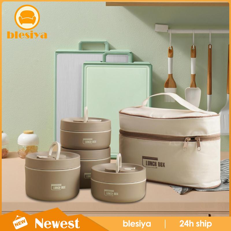 Bộ 4 Hộp Đựng Cơm Trưa Cách Nhiệt Tiện Dụng Mang Theo Du Lịch Cắm Trại