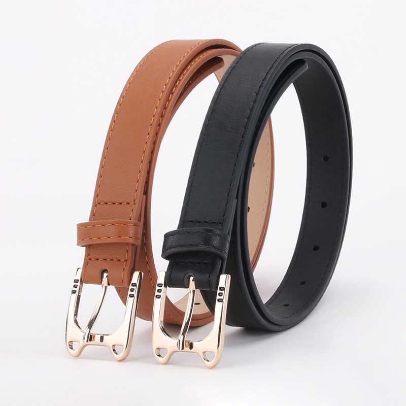 Thắt Lưng Da PU Khóa Kim Loại Hình Mèo Dễ Thương Cho Nữ