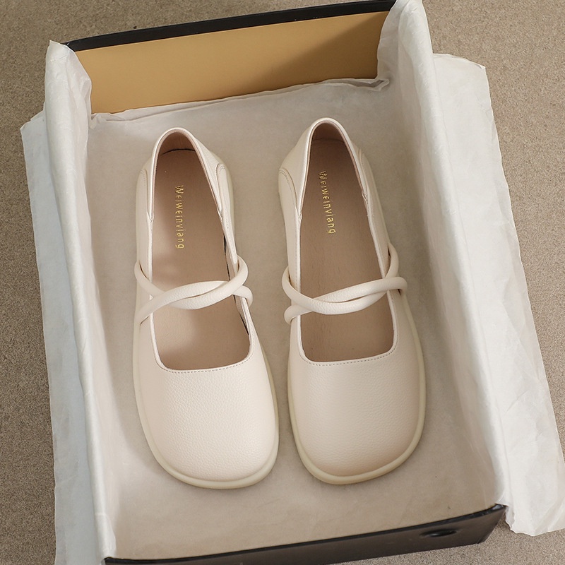 Giày Búp Bê Mary Jane Mũi Vuông Đế Mềm Phong Cách Nhật Bản Thời Trang Xuân Thu 2023 Dành Cho Bạn Nữ AA4223