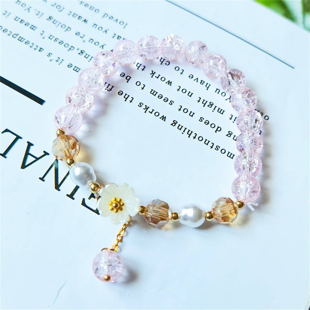 Vòng Tay Tua Rua Đính Hoa Cúc Pha Lê Phong Cách Hàn Quốc Cho Nữ