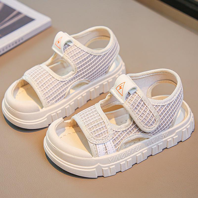 [Good Things Khuyến Mãi] Giày Sandal Thể Thao Đế Mềm Hở Ngón Quai Dán Chống Trượt Thoải Mái Mùa Hè Cỡ Vừa Và Lớn Cho Bé Trai