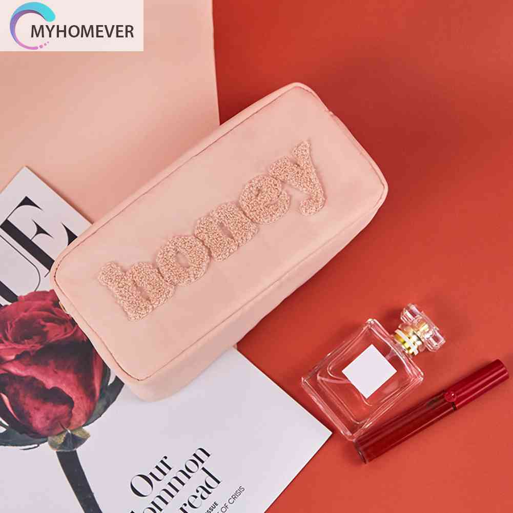 Túi Đựng Mỹ Phẩm Bằng Nylon Cỡ Lớn Thêu Họa Tiết Xinh Xắn Thời Trang Mùa Hè Cho Nữ
