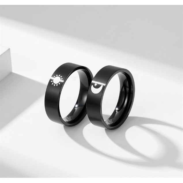 Nhẫn Cặp Nam Nữ Unisex Titan Ko Đen TT4653 - 1 Chiếc