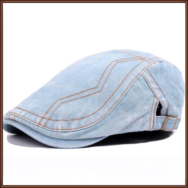 Mũ Beret Denim Thêu Họa Tiết Đơn Giản Thời Trang Cho Nữ