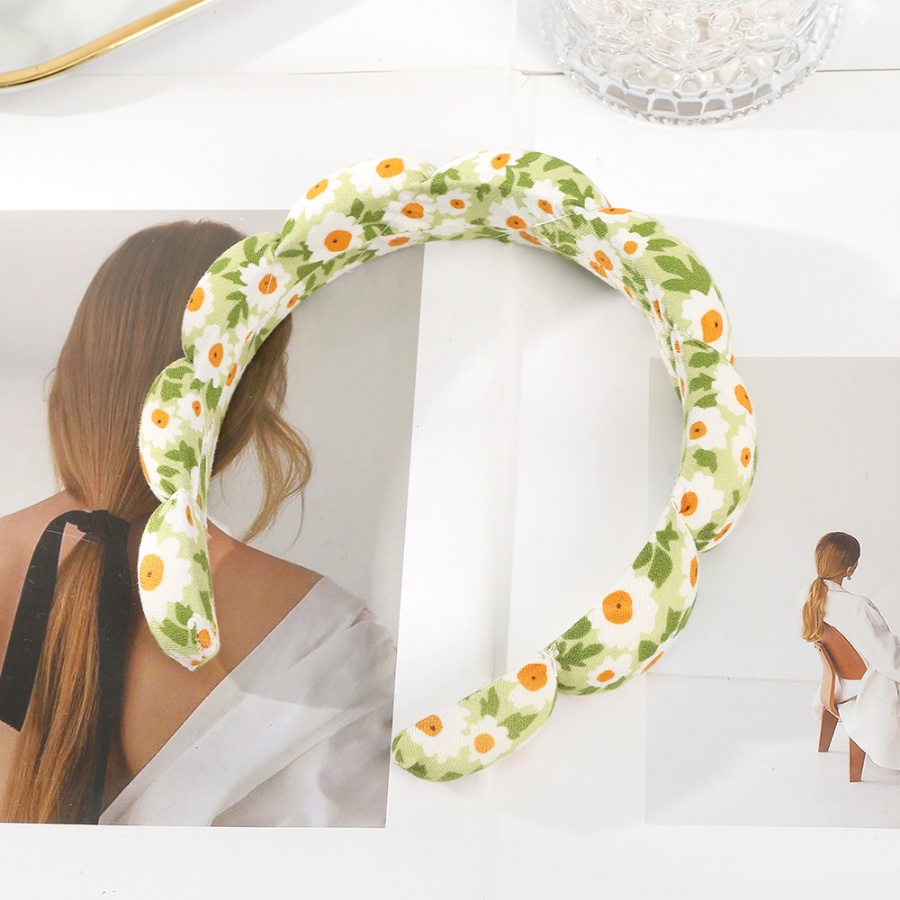 Băng Đô Cài Tóc Xốp In Họa Tiết Hoa Phong Cách Hàn Quốc Mới Cho Nữ