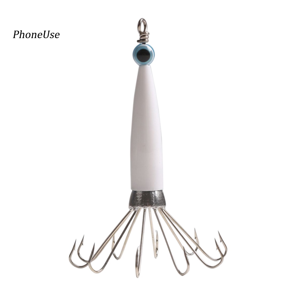 Mồi Câu Cá Giả Hình Mực Phát Sáng Trong Tối 8 / 10 Kim Bằng Da PU