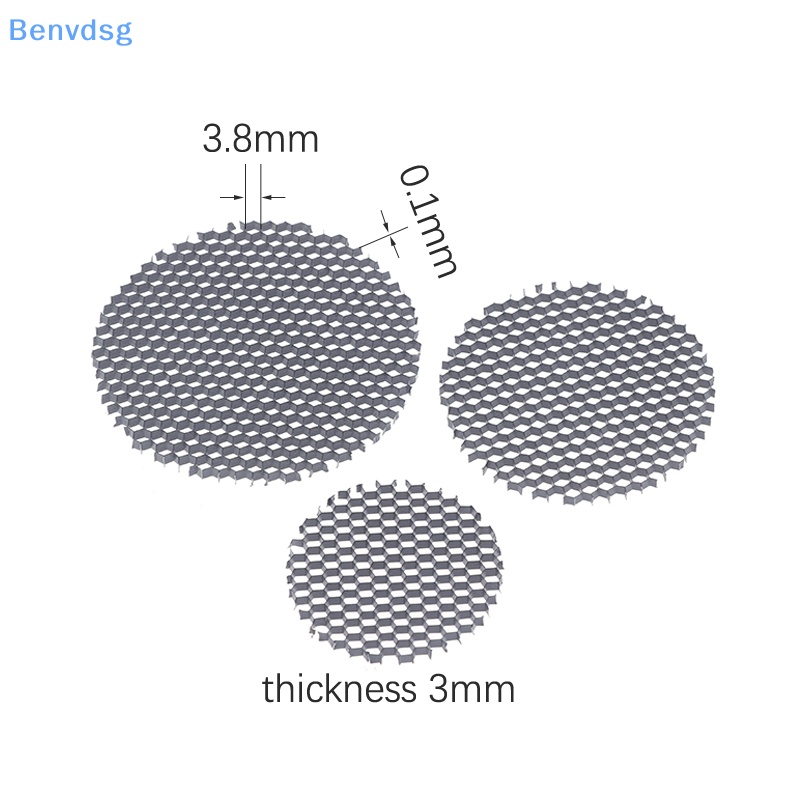 Bộ 2 Khung Lưới Tổ Ong Tròn Bằng Nhôm Mềm Chống Chói Chống Chói Màu Đen Cho Đèn Pha Xe Hơi