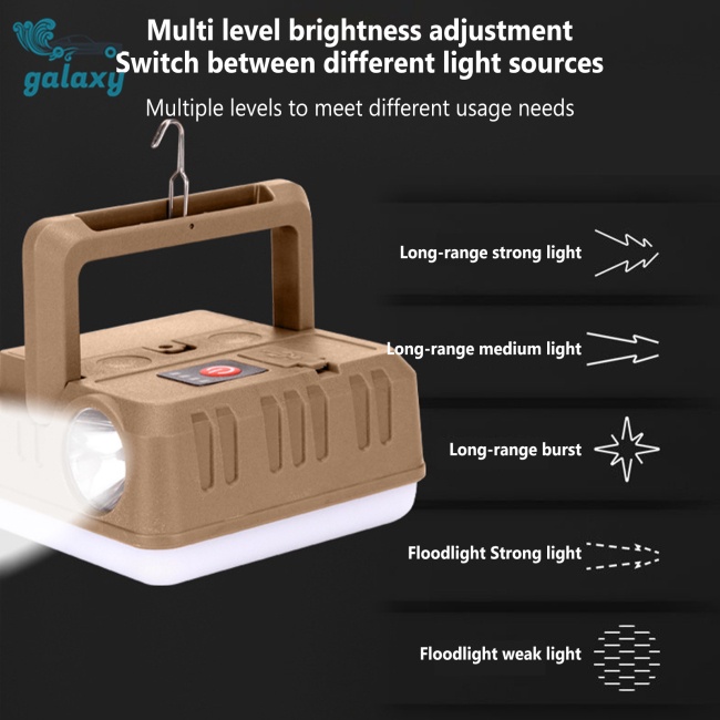 Galaxy Đèn Led Cắm Trại Đa Năng Có Tay Cầm Tiện Lợi