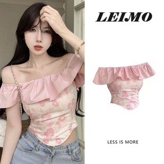 Áo Kiểu Trễ Vai Phối Bèo Thiết Kế Độc Đáo Thời Trang Mùa Hè Cho Phá