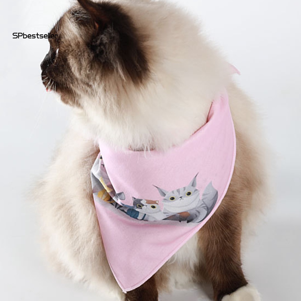 Yếm Ăn Bằng Polyester Siêu Mềm Họa Tiết Hoạt Hình Dễ Thương Cho Thú Cưng