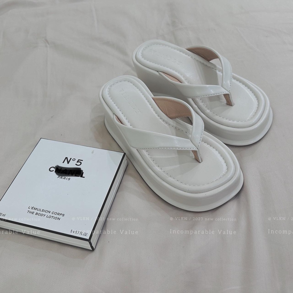 Dép da quai kẹp đế cao