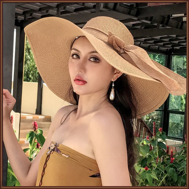 Mũ Cói Rộng Vành Chống Nắng Phong Cách Hàn Quốc Thời Trang Đi Biển Mùa Hè Cho Nữ