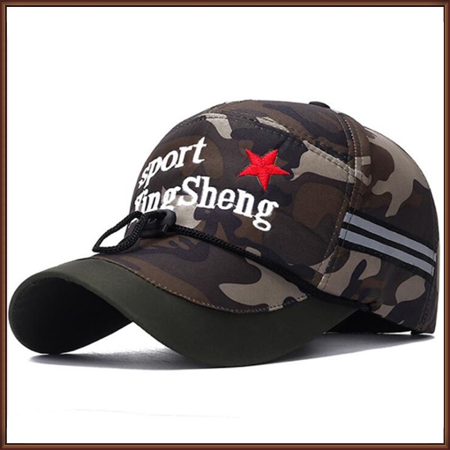 Mũ Lưỡi Trai Chống Nắng / Gió Thêu Hoạ Tiết Ngôi Sao Phối Dây Thừng Thời Trang Cho Nam Giớ