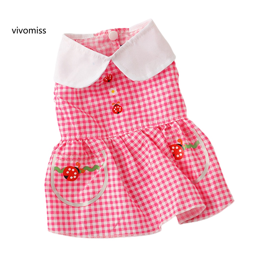 Đầm Công Chúa Họa Tiết Sọc Caro Thời Trang Mùa Hè Xinh Xắn Cho Thú Cưng