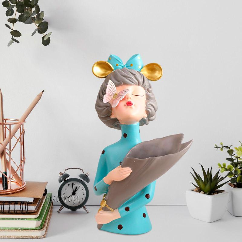 Mô Hình Tượng Cô Gái Trang Trí Để Bàn / Kệ Sách Kesoto2