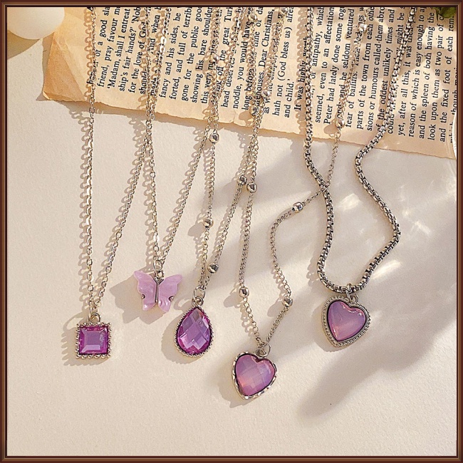 Set 5 Vòng cổ Mặt Trái Tim Đính Đá Sang Trọng Cho Nữ