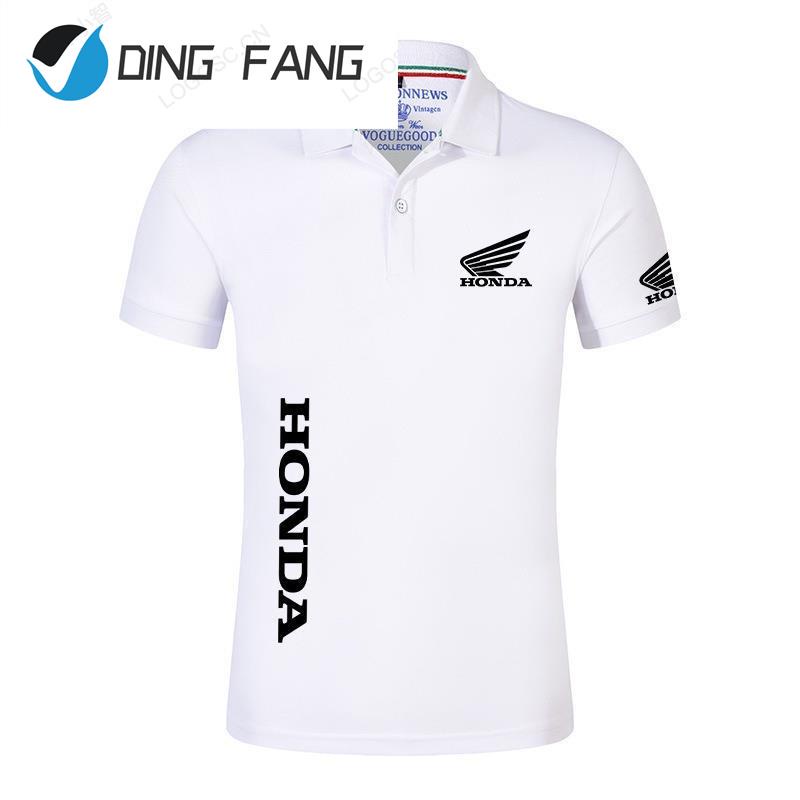 Áo Thun Polo Cotton Tay Ngắn Màu Trơn In Logo Honda Nhanh Khô Thoáng Khí Thời Trang Mùa Hè 2023 Cho Nam
