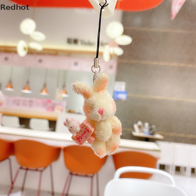 &lt; Redhot &gt; Móc Khóa Điện Thoại Hình Búp Bê Thỏ Nhồi Bông Cầm Tay Sáng Tạo Cho Nữ DIY