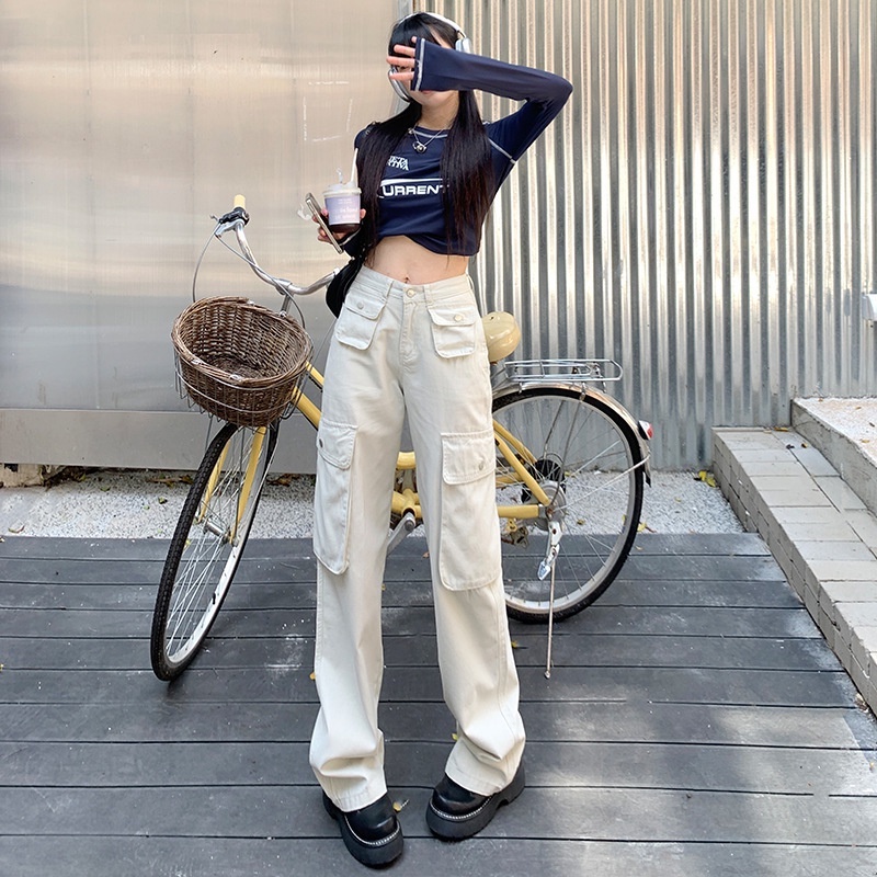 Quần Yếm Dáng Rộng Phong Cách Đường Phố Mỹ Thời Trang Xuân Thu Mới