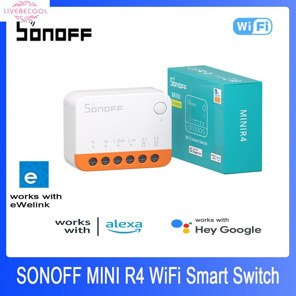 Sonoff Mini R4 Wifi Chuyển Đổi 2 Cách Điều Khiển Cực Nhà Thông Minh Mô-đun Tiếp Sức Bằng Giọng Nói Điều Khiển Từ Xa Với Alexa Google Livebecool