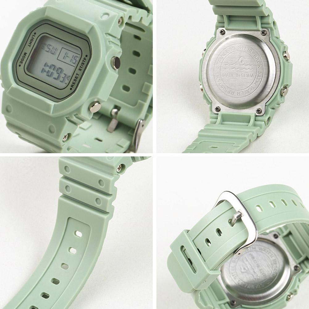 Đồng Hồ Điện Tử Mặt Vuông Nhỏ Trong Suốt Chống Nước IPX67 N0N1