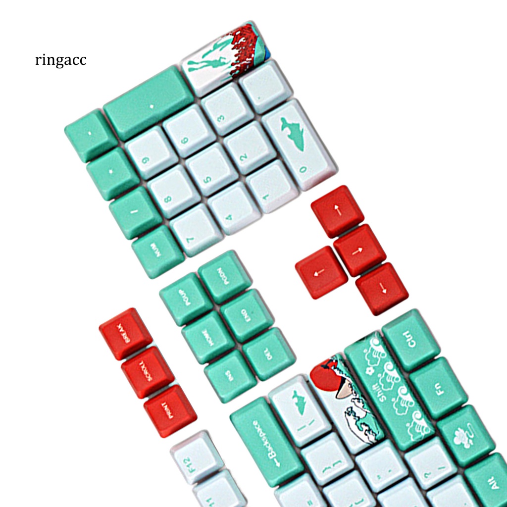Set 123 Nút Bàn Phím Cơ PBT Dày Dặn Chống Bụi Chủ Đề Biển San Hô Cho Văn Phòng