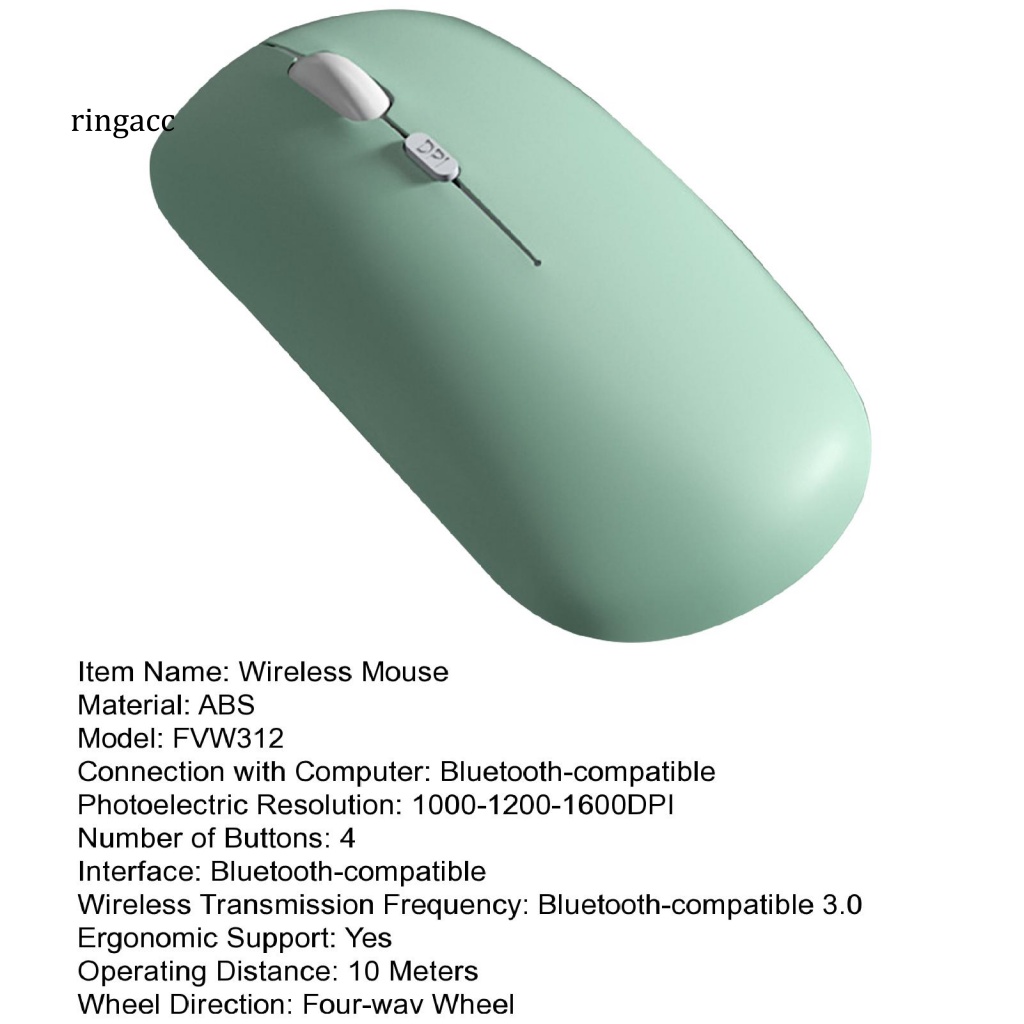 Chuột Không Dây RGA Fw312 Chống Trượt 4 Nút Điều Chỉnh Được Tiện Dụng Cho Máy Tính