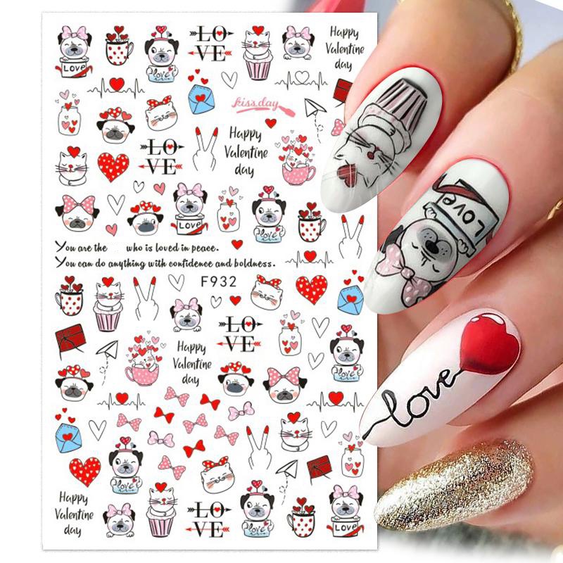 Miếng Dán Trang Trí Móng Tay 3D Hình Thỏ Hoạt Hình Xinh Xắn