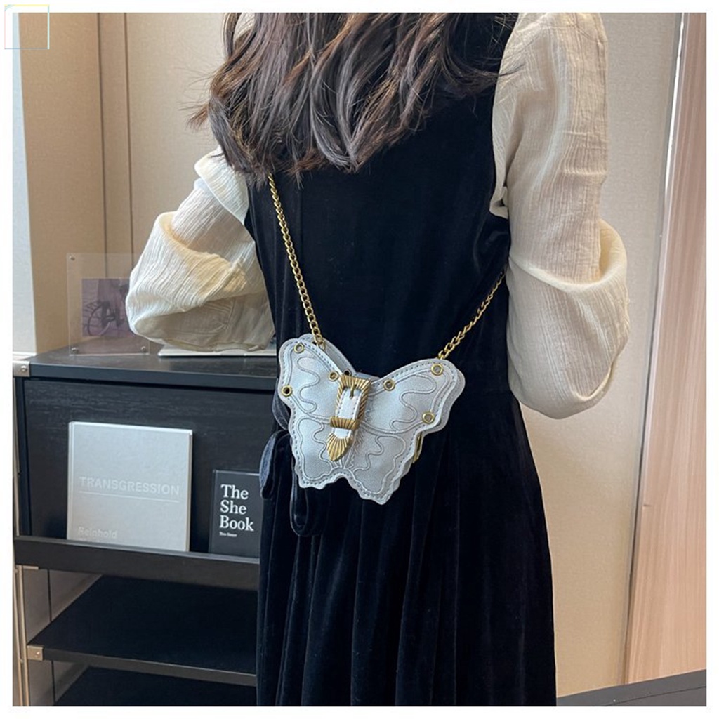 Túi Đeo Vai Mini Chống Thấm Nước Chống Mài Mòn Họa Tiết Bươm Bướm Thời Trang Cho Nữ