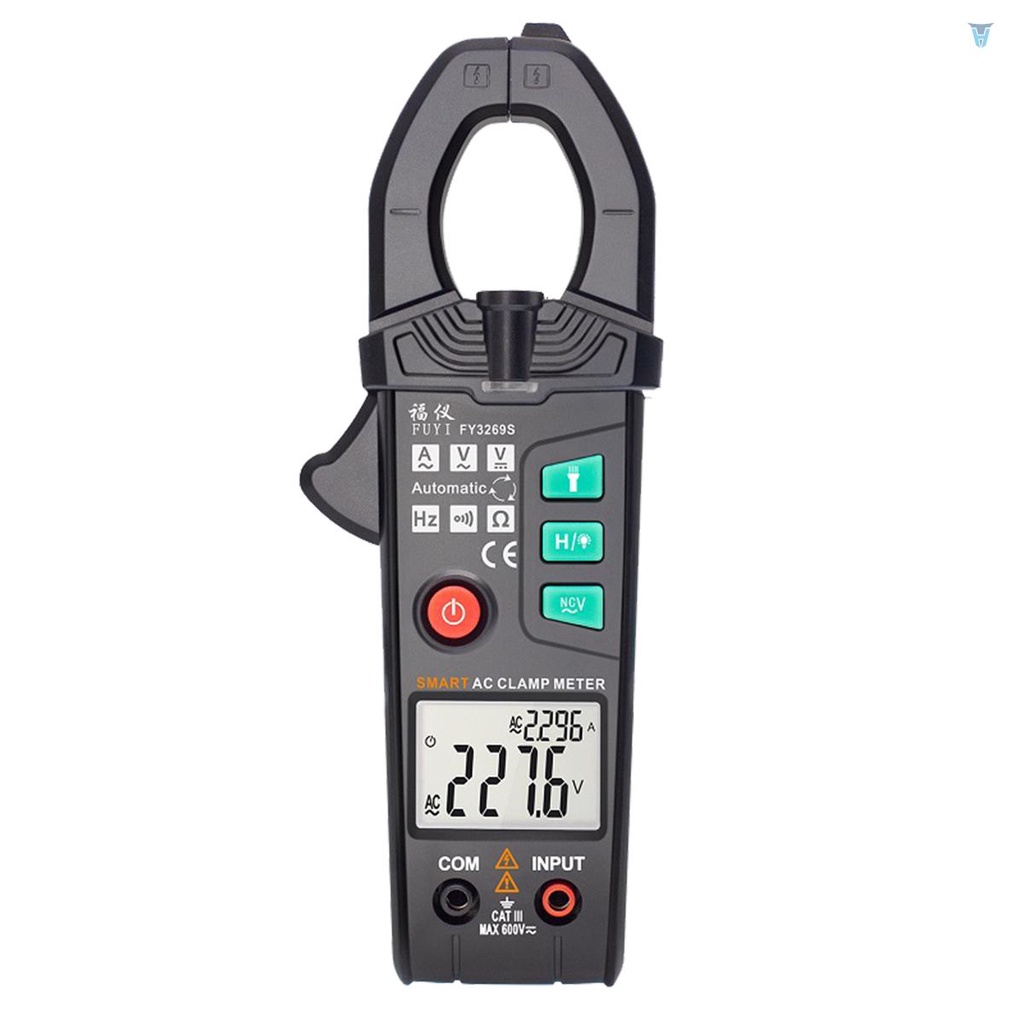 Kẹp Vạn Năng Kế Kỹ Thuật Số 6000 Đơn Vị Trí Màn Hình Hiển Thị RMS AC Màu Đen FY326