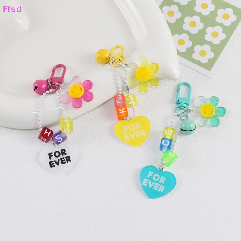 {Ffsd} Ins Móc Chìa Khóa / Ba Lô / Đồ Chơi Trang Trí Hình Hoa Hướng Dương Cười Mặt Cười Dễ Thương Sáng Tạo Thích Hợp