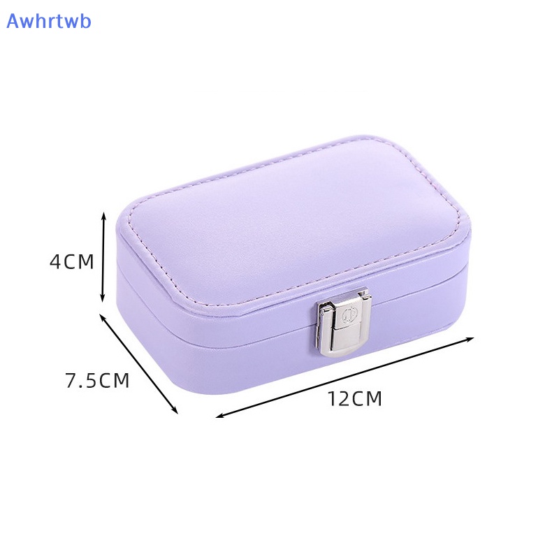 Hộp Đựng Trang Sức Bằng Da PU Hai Tầng Màu Kẹo Ngọt Mới