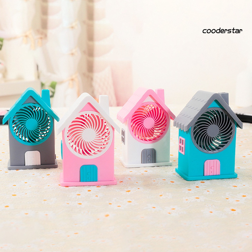 1 Bộ Quạt Điện Để Bàn 3 Cánh Tạo Tiếng Ồn Cao Có Công Tắc Dạng Trượt Hình Ngôi Nhà