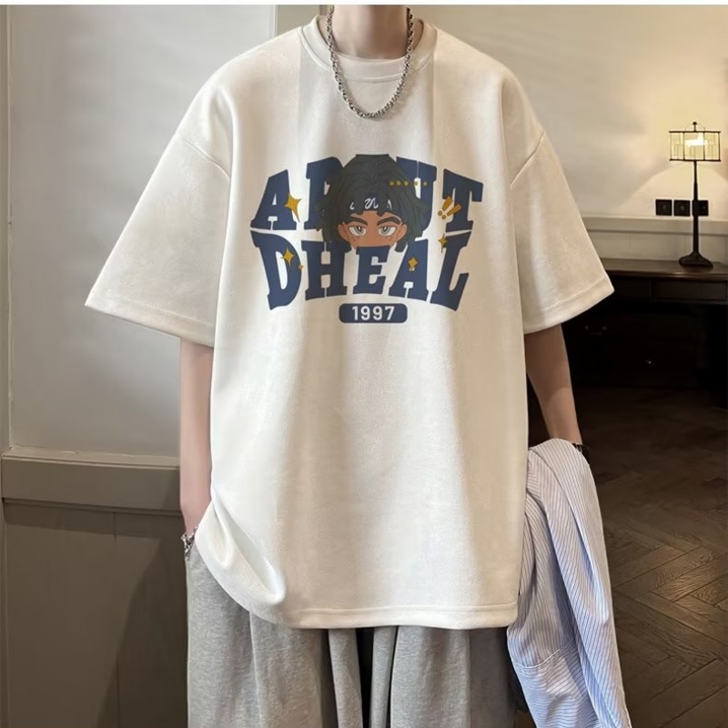 Áo Thun Tay Ngắn In Chữ Phong Cách Thời Trang Nhật Bản Cho Nam Giới Có Size M-5XL