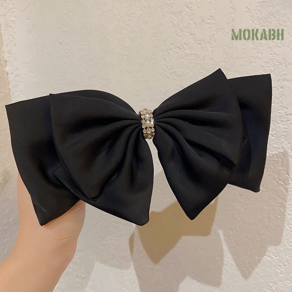 Kẹp Tóc Hình Nơ Hai Lớp Đính Đá Lấp Lánh Chống Trượt