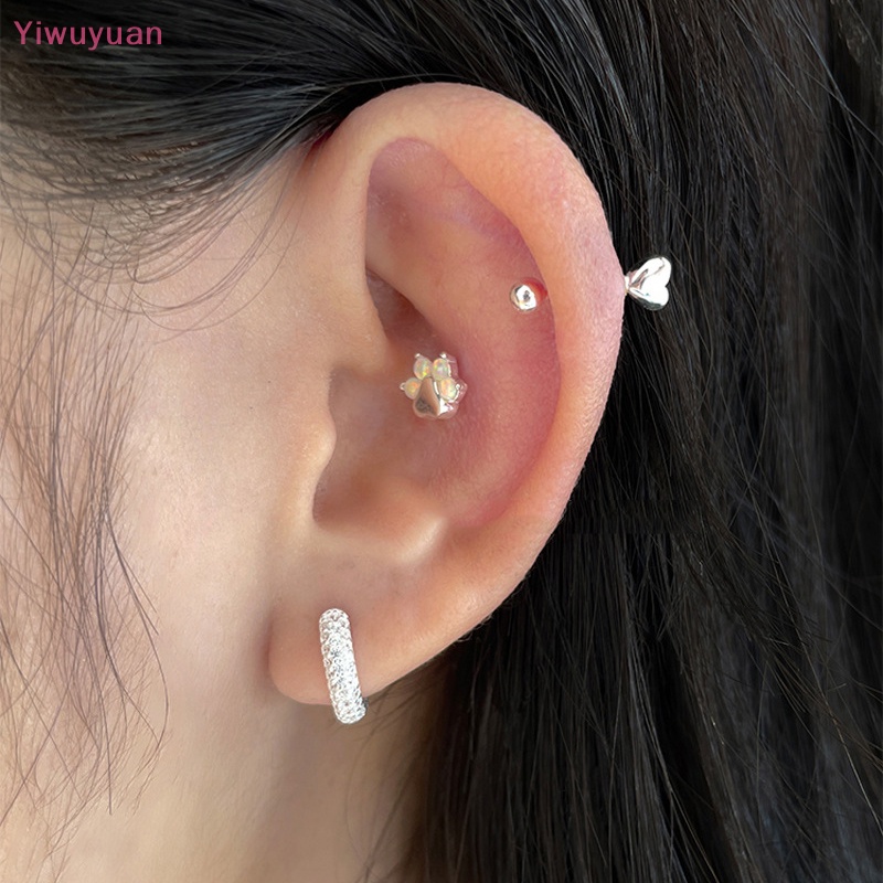 1 Đôi Khuyên Tai Xoắn Ốc Hình Trái Tim Ngôi Sao Thời Trang Mới