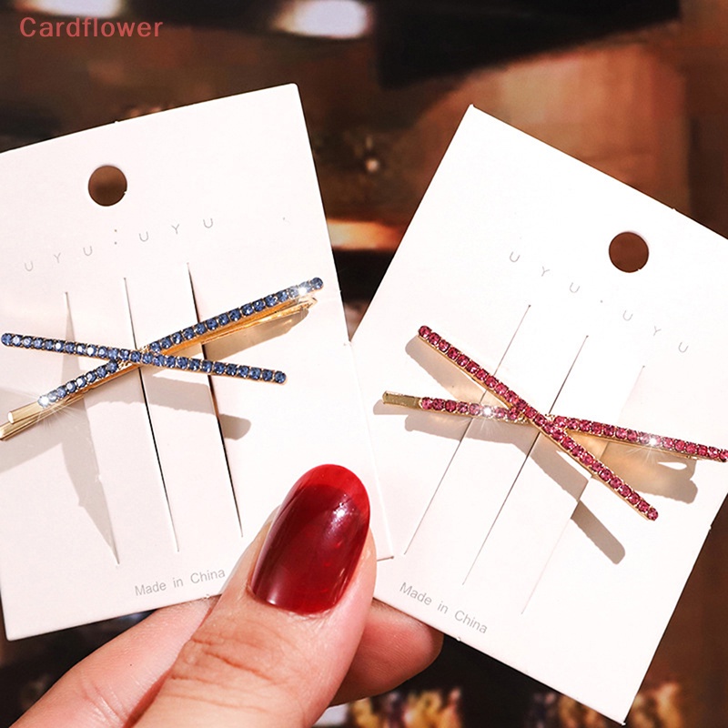 Kẹp Tóc Kim Loại Hình Chữ X Đính Đá Nhiều Màu Sắc