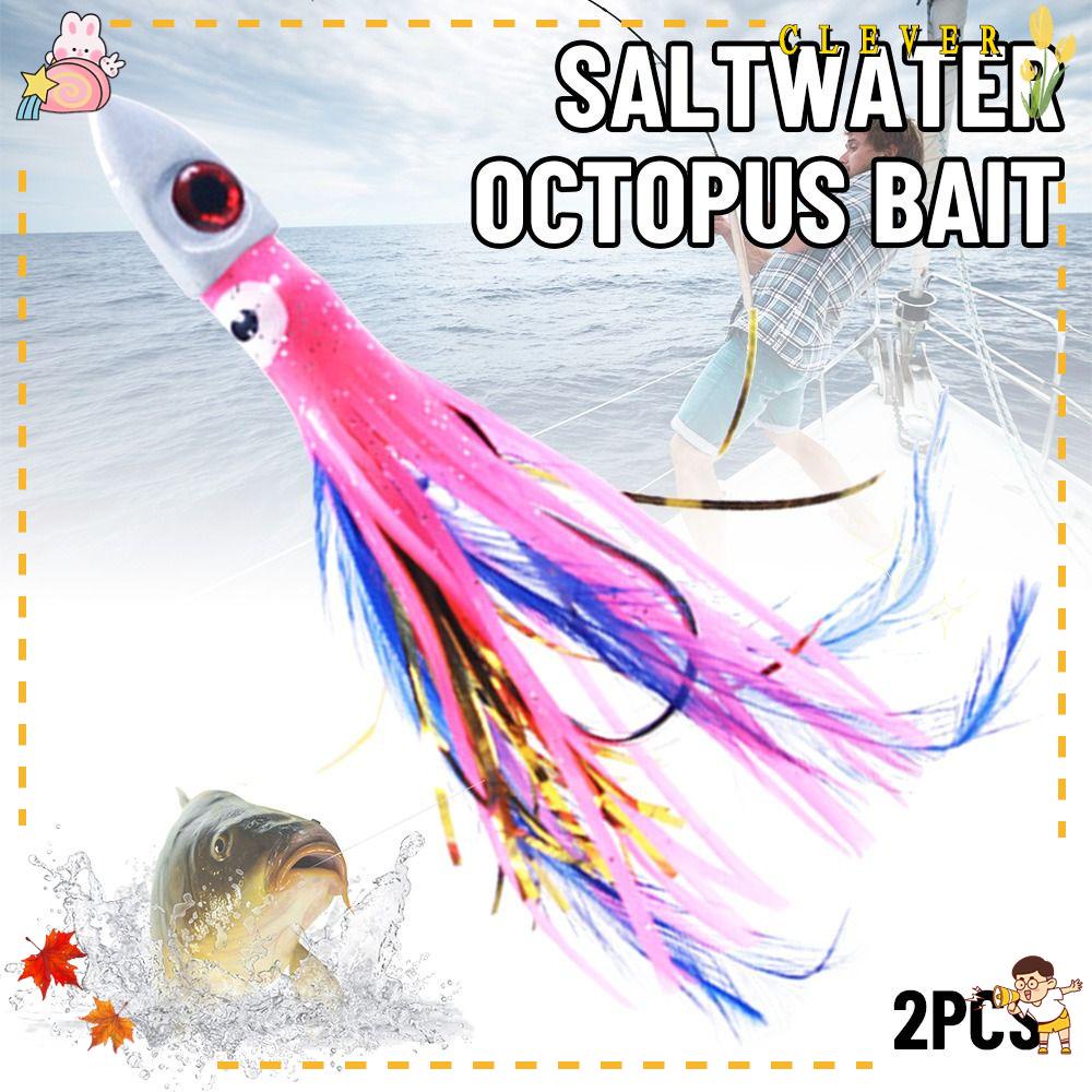 Bộ 2 Mồi Câu Hình Bạch Tuộc Bằng Silicone TPE Phát Sáng UV 3cm 17g