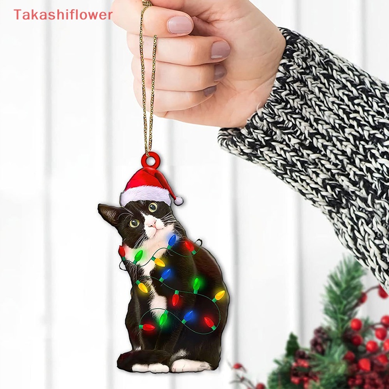 Phụ Kiện Treo Trang Trí Cây Thông Giáng Sinh Năm Mới Hình Chú Mèo Đen Dễ Thương