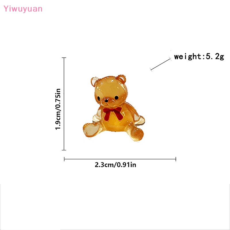 Bộ 2 Chú Gấu Mini Bằng Nhựa Phát Quang Trang Trí Mới