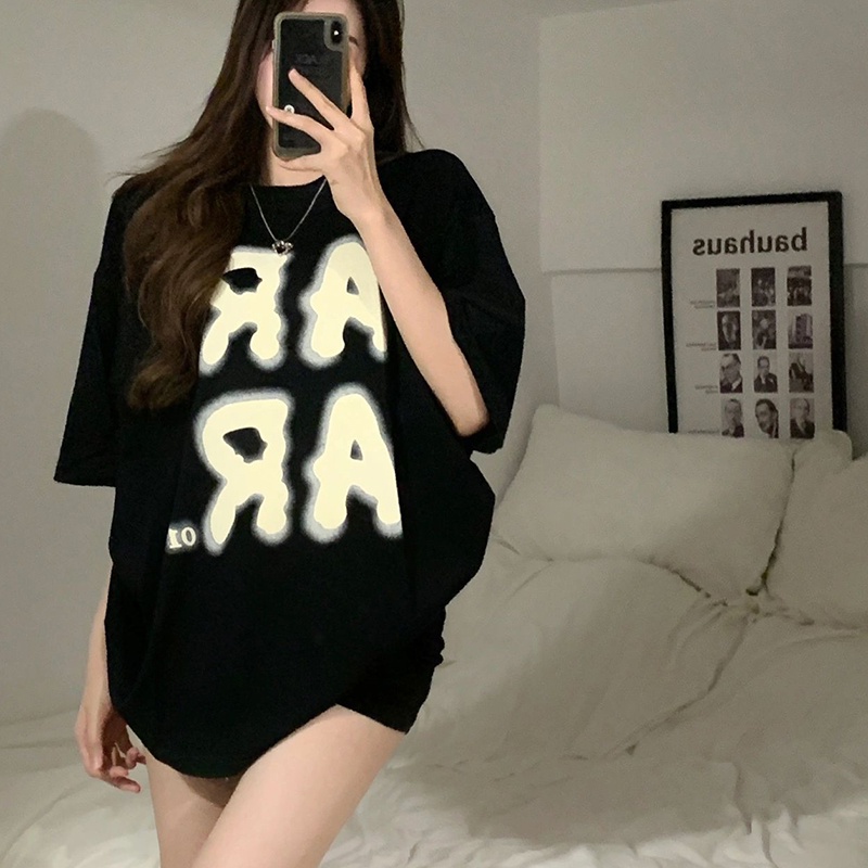 Áo Thun Cotton Tay Ngắn Dáng Rộng Thiết Kế Mới Năng Động Thời Trang Dành Cho Nữ