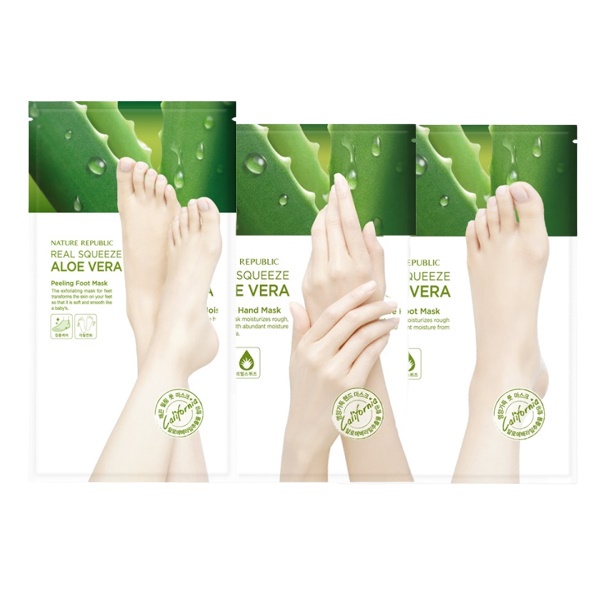 NATURE REPUBLIC Mặt Nạ Tay / Chân Chiết Xuất Lô Hội Tự Nhiên Dạng Bóp